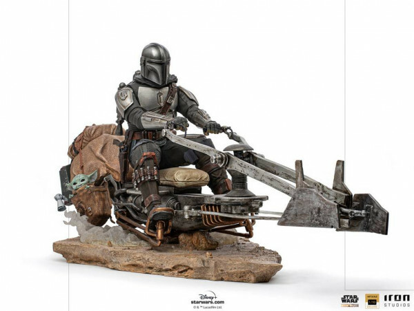 Star Wars - The Mandalorian - The Mandalorian on Speederbike Deluxe 1/10 Art Scale Statue