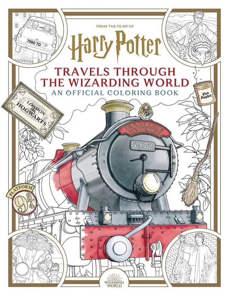 HARRY POTTER TRAVELS THROUGH THE WIZARDING COLORING BOOK