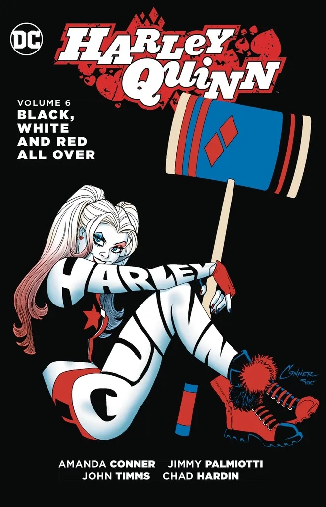 HARLEY QUINN 6 BLACK WHITE & RED ALL OVER