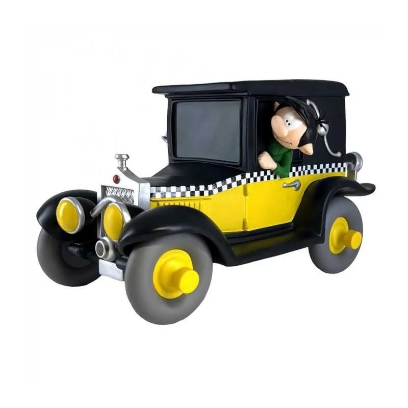 COLLECTIBLE MONEYBOX FIGURINE GASTON LAGAFFE IN HIS CAR - GUUST FLATER
