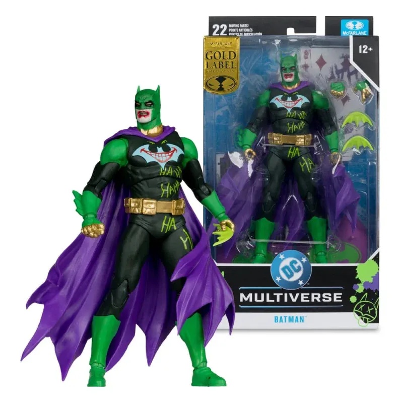 DC MULTIVERSE ACTION FIGURE BATMAN (JOKER WAR) (JOKERIZED) (GOLD LABEL) 18 CM