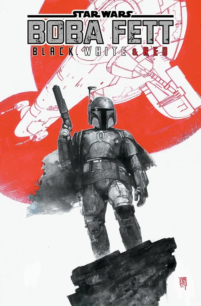 STAR WARS BOBA FETT BLACK WHITE & RED