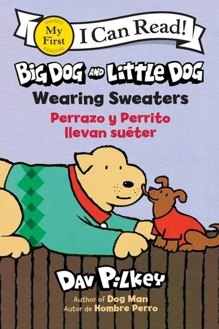 BIG DOG AND LITTLE DOG WEARING SWEATERS