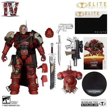 WARHAMMER 40K DAWN OF WAR MCFARLANE ELITE EDITION ACTION FIGURE CAPTAIN CYRUS 20CM