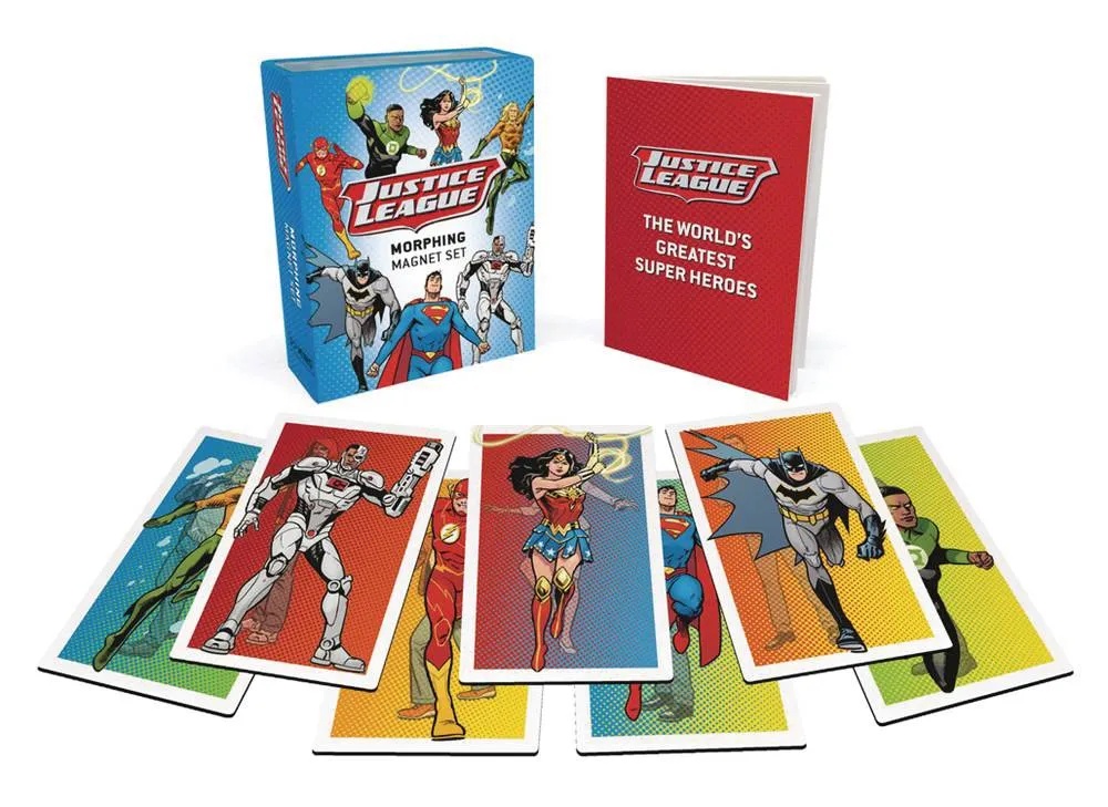 JUSTICE LEAGUE MORPHING MAGNET & BOOK SET