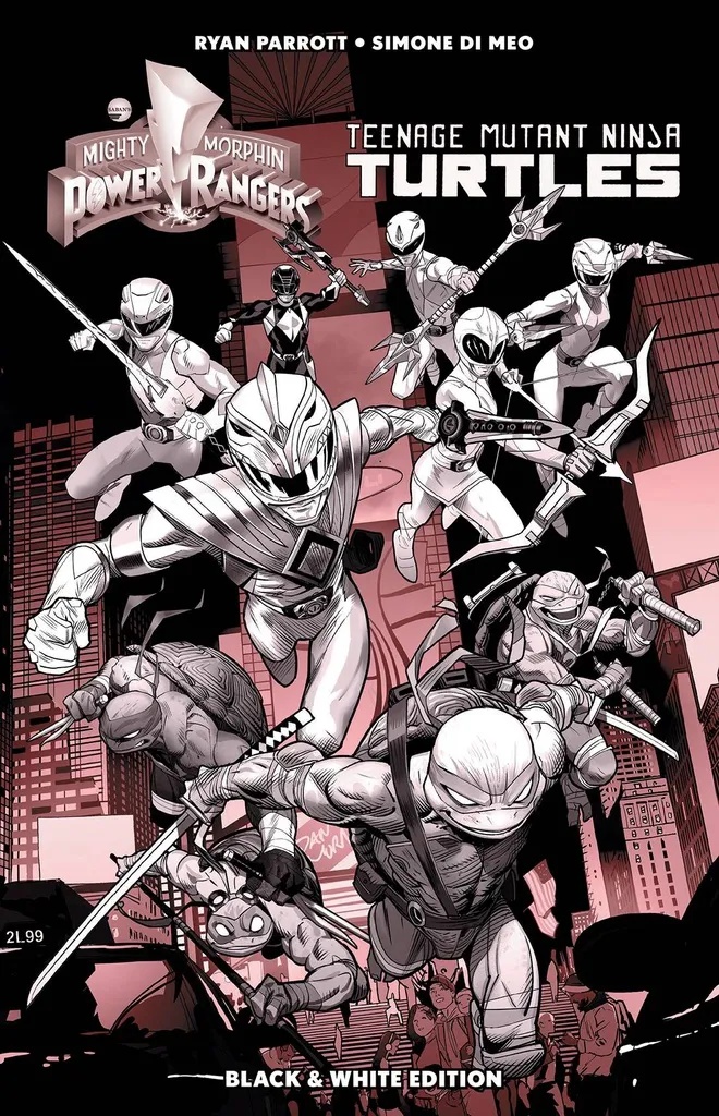 POWER RANGERS TEENAGE MUTANT NINJA TURTLES B&W