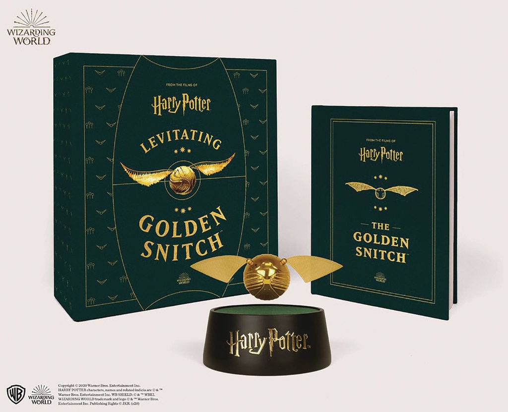 HARRY POTTER LEVITATING GOLDEN SNITCH W BOOK