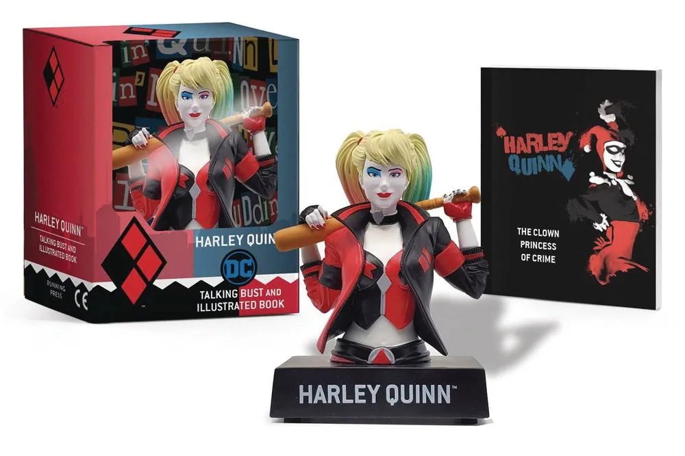 HARLEY QUINN TALKING FIGURE & ILLUS BOOK KIT