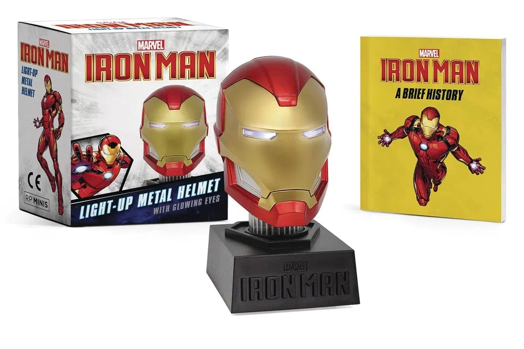 MARVEL IRON MAN LIGHT UP METAL HELMET WITH GLOWING EYES