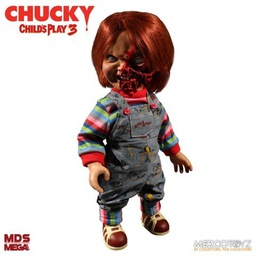 [0696198780208] Child's Play 3 - Mega Talking Pizza Face Chucky 15 Inch Action Figure
