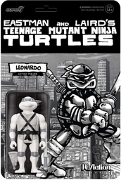[840049827905] Teenage Mutant Ninja Turtles Collector's Pack REACTION - WV9 - LEONARDO COMIC GREYSCALE ACTION FIGURE