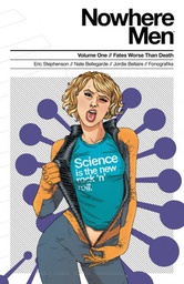 [9781632154996] NOWHERE MEN 1 FATES WORSE THAN DEATH (TEAL SHIRT)