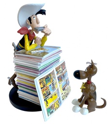 [3521320003917] Lucky Luke and Rantanplan Stack of Comics Collector Figure
